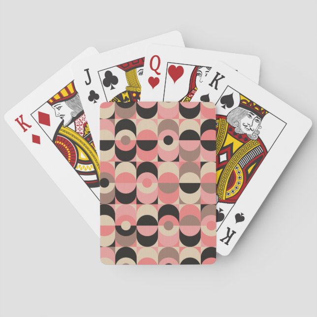 Jeu De Cartes Mid-Century Modern Pink Pattern (dos)