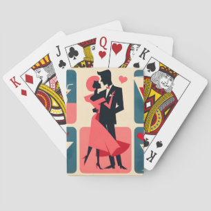 Jeu De Cartes Mid Century moderne Valentine Dancing Couple