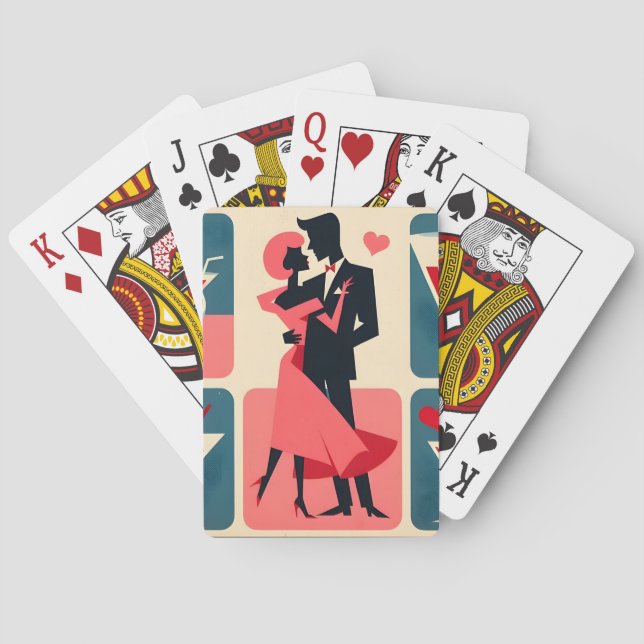 Jeu De Cartes Mid Century Valentine Dancing Couple (dos)