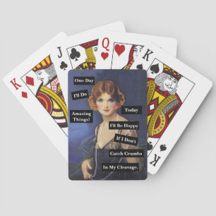 Jeu De Cartes Miettes Dans Mon Décolleté Vintage Dame Drôle 