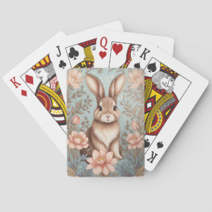 Jeu De Cartes Mignon bébé lapin floral pastel 
