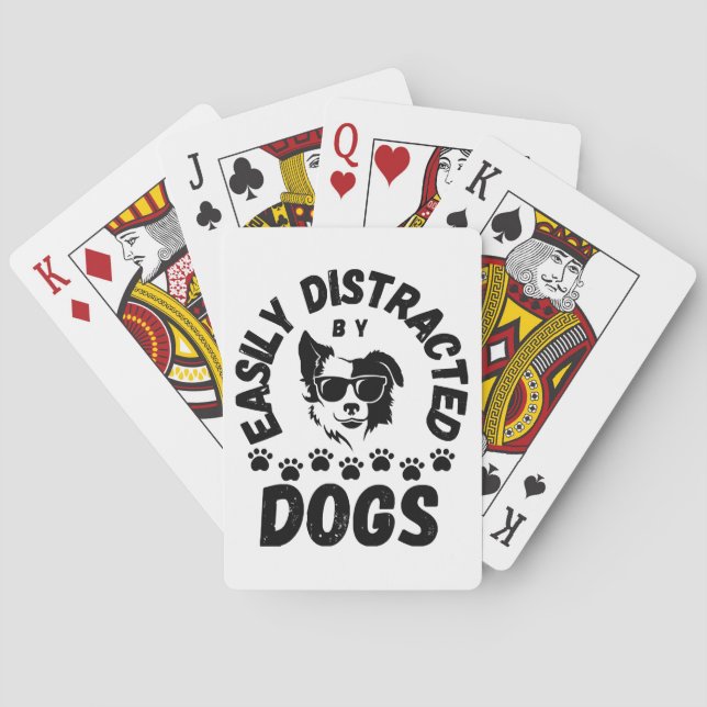 Jeu De Cartes Mignon facilement distrait par les chiens amateurs (dos)