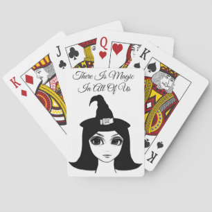 Jeu De Cartes mignon gros oeil sorcière fille imaginaire conte d