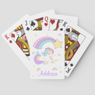 Jeu De Cartes Mignon Licorne Arc-en-Ciel Magique Personnalisé su