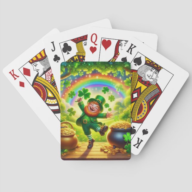 Jeu De Cartes Mignon lutin magique de la Saint-Patrick (dos)