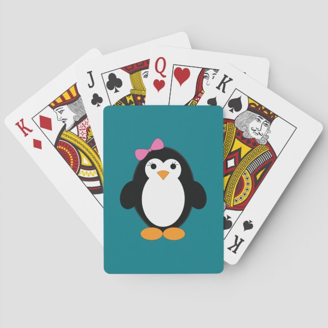 Jeu De Cartes Mignon Manchot Fille (dos)