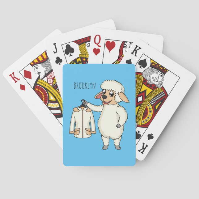 Jeu De Cartes Mignonne brebis avec blouson (dos)