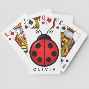 Jeu De Cartes Mignonne coccinelle rouge avec nom personnalisé - 