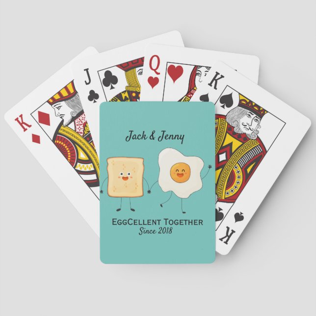Jeu De Cartes Mignonne Drôle Joyeux Toast Eggcelcelcelcelcate En (dos)