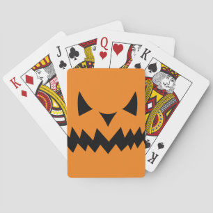 Jeu De Cartes Mignonne effroi Halloween Citrouille Face Orange
