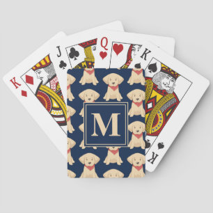 Jeu De Cartes Mignonne Golden Retriever Chipies Marine Blue Mono