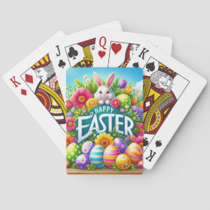 Jeu De Cartes Mignonne lapin de printemps/Pâques avec oeuf