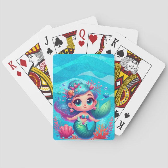 Jeu De Cartes Mignonne sirène sous-marine (dos)