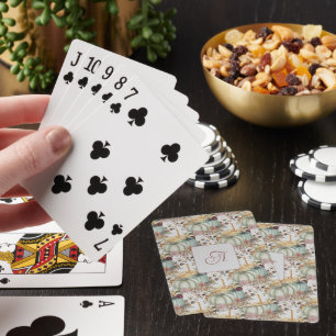 Jeu De Cartes Mignons Citrouilles Whimsical Et Fleurs Monogramme