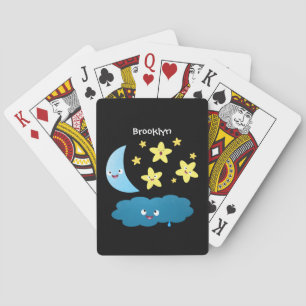 Jeu De Cartes Mignons étoiles chantant, lune et bande dessinée d