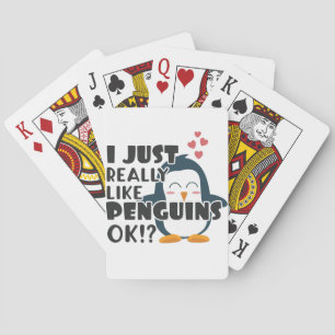 Jeu De Cartes Mignons Penguins J'Aime Vraiment Les Pingouins D'A