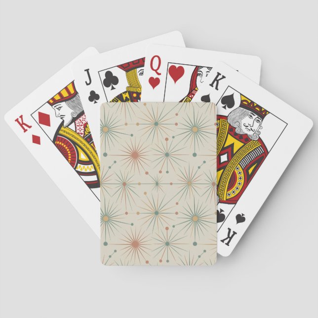 Jeu De Cartes Milieu de siècle  Étoile atomique Modern Rétro (dos)