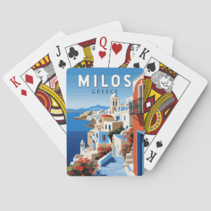 Jeu De Cartes Milos Grèce Travel Art Vintage