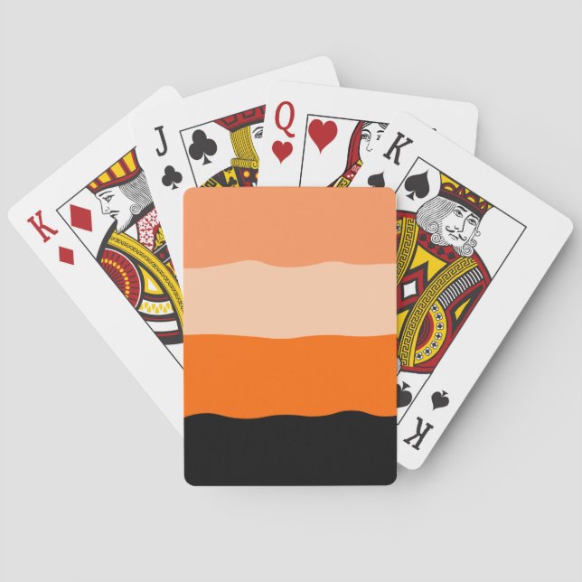 Jeu De Cartes Mini-bandes orange et noir ondulé (dos)