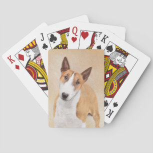 Jeu De Cartes Miniature Taureau Terrier Peinture - Joli Original