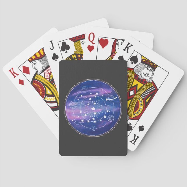 Jeu De Cartes Minimal Galaxy Moon Design | Cosmic Aesthetic Art (dos)