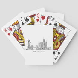 Jeu De Cartes Minimalist New York City Skyline Line Art