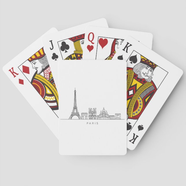Jeu De Cartes Minimalist Paris Skyline Line Art (dos)