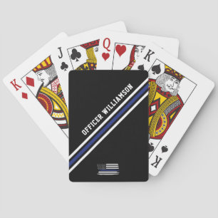 Jeu De Cartes Minimaliste Ligne Bleue Mince Officier de Police P
