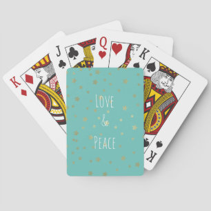 Jeu De Cartes Mint Gold Stars Amour et Paix