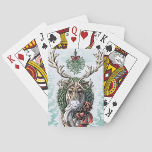Jeu De Cartes "Mistletoe" Noël Art Reindeer