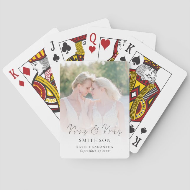Jeu De Cartes Mme et Mme Script Photo Overlay Mariage lesbien (dos)