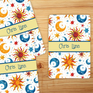 Jeu De Cartes Mod Abstrait Soleil Lune et Étoiles Coloré