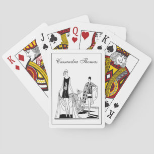 Jeu De Cartes Mode Art Déco Vintage Dames à la Plage