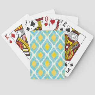 Jeu De Cartes Mode jaune bleue d'ikat tribal moderne