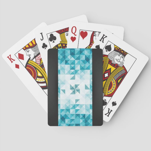 Jeu De Cartes Modèle Arrière - plan géométrique Abstrait bleu (dos)