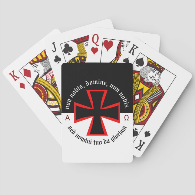 Jeu De Cartes Modèle Chevalier Alpha-Omega Non Nobis Domine (dos)