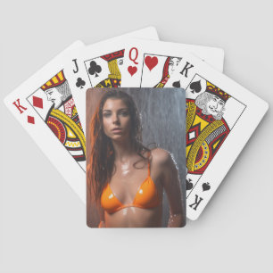 Jeu De Cartes Modèle de bikini orange clair