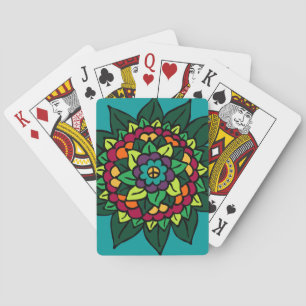 Jeu De Cartes Modèle de carte de vélo - Signe de paix de fleur d
