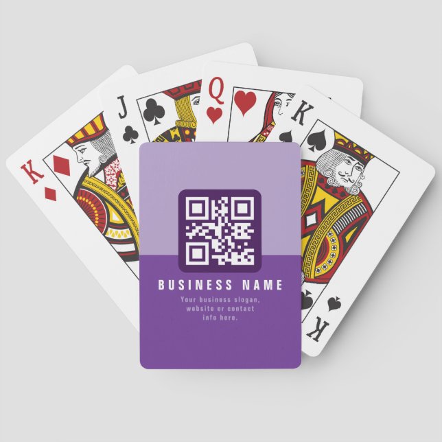 Jeu De Cartes Modèle de code QR moderne éditable | Violets (dos)