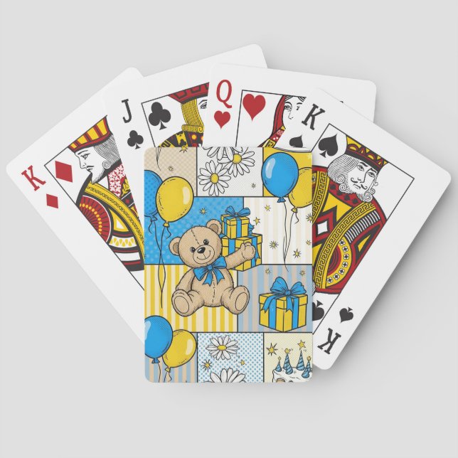 Jeu De Cartes Modèle de jardin de marguerites Ourson (4) (dos)