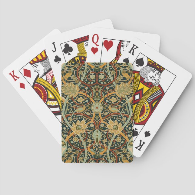Jeu De Cartes Modèle de tapisserie forestière de William Morris  (dos)