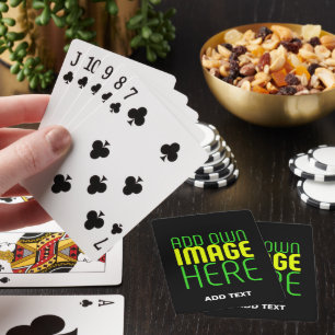 JEU DE CARTES MODÈLE DE TEXTE D'IMAGE NOIRE SIMPLE ET MODERNE