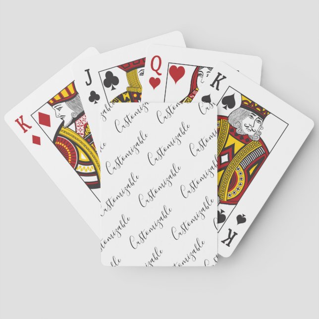 Jeu De Cartes Modèle de texte moderne éditable de script | Noir  (dos)