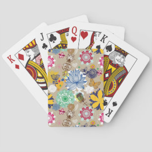 Jeu De Cartes Modèle floral dans style rétro 3