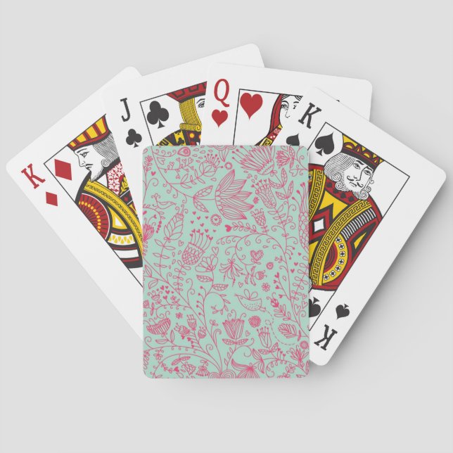 Jeu De Cartes Modèle floral mignon d'été (dos)