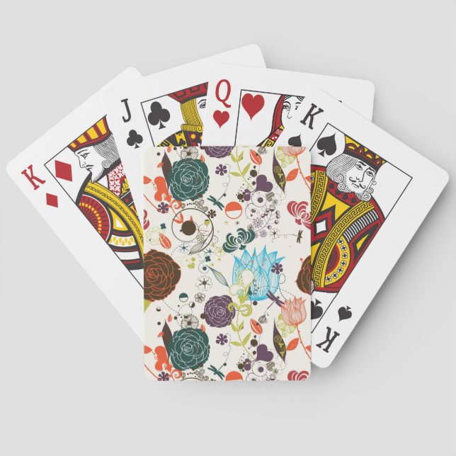 Jeu De Cartes Modèle floral rétro 2 (dos)