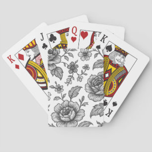 Jeu De Cartes Modèle Floral Rose vintage