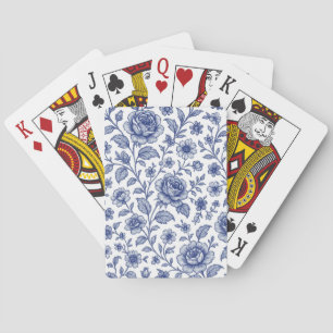 Jeu De Cartes Modèle Floral Royal Bleu Rose