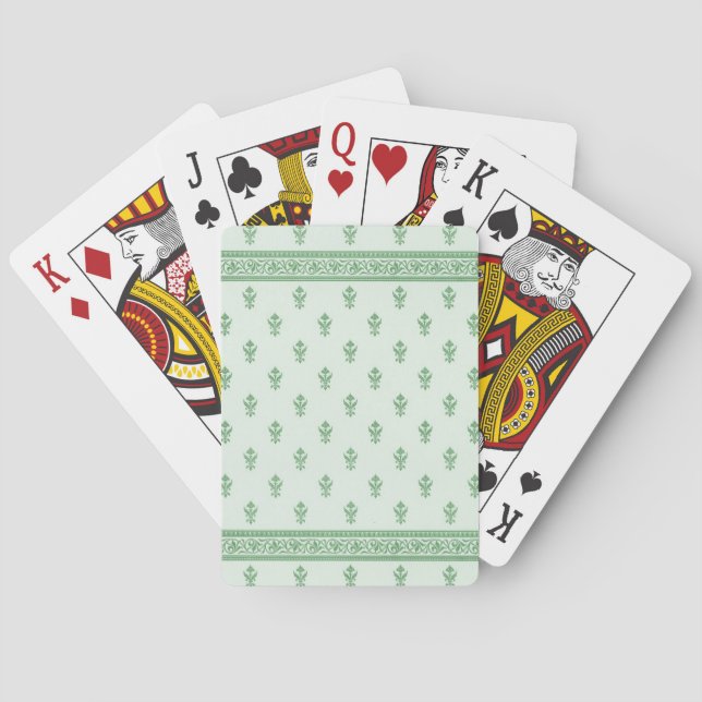 Jeu De Cartes Modèle floral vert (dos)
