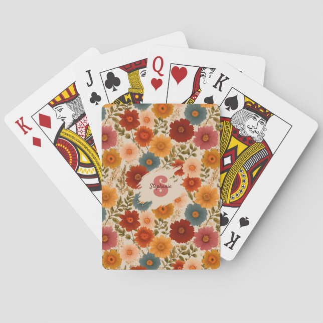 Jeu De Cartes Modèle floral vintage (dos)